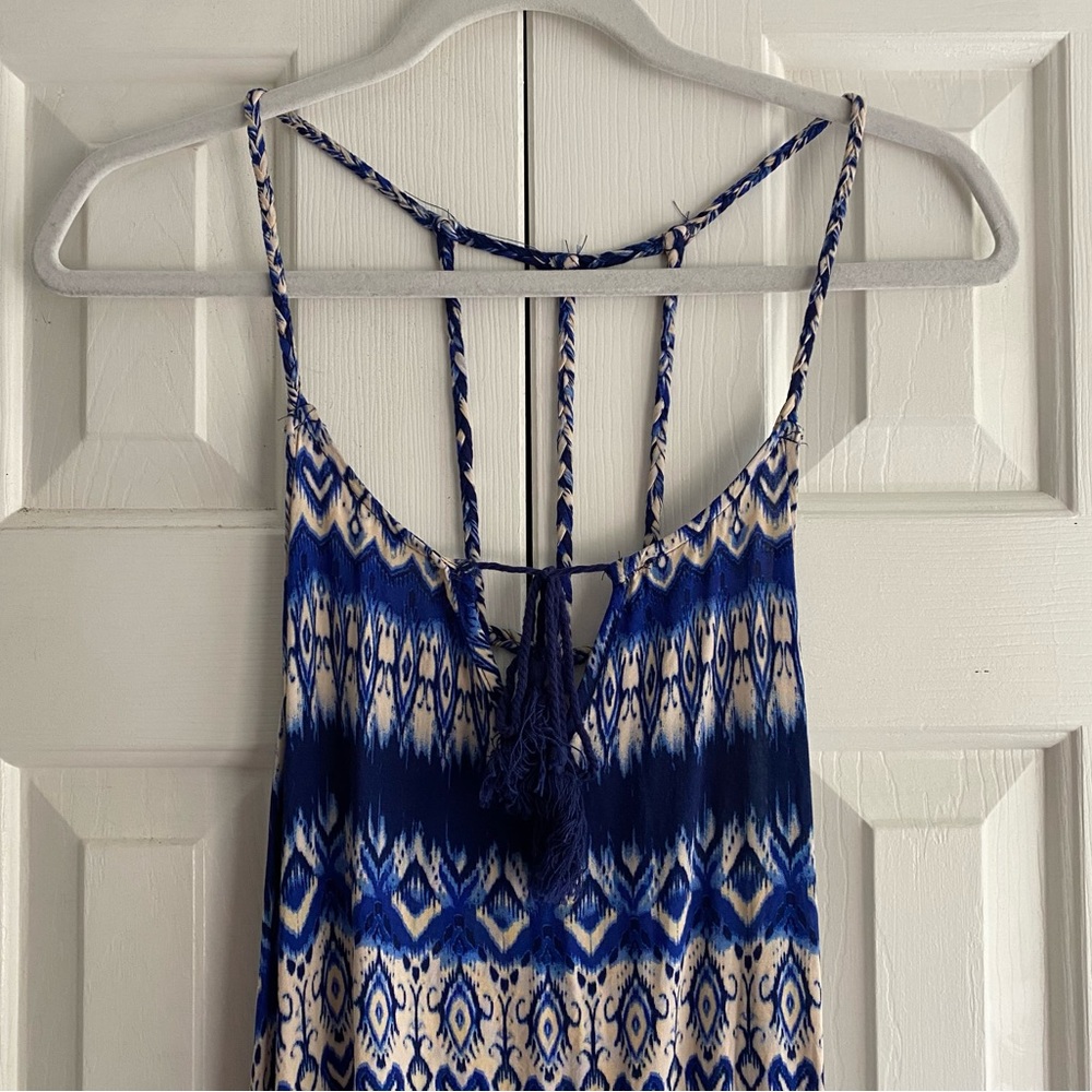 Patterned Maxi Backless Summer Dress - image 1